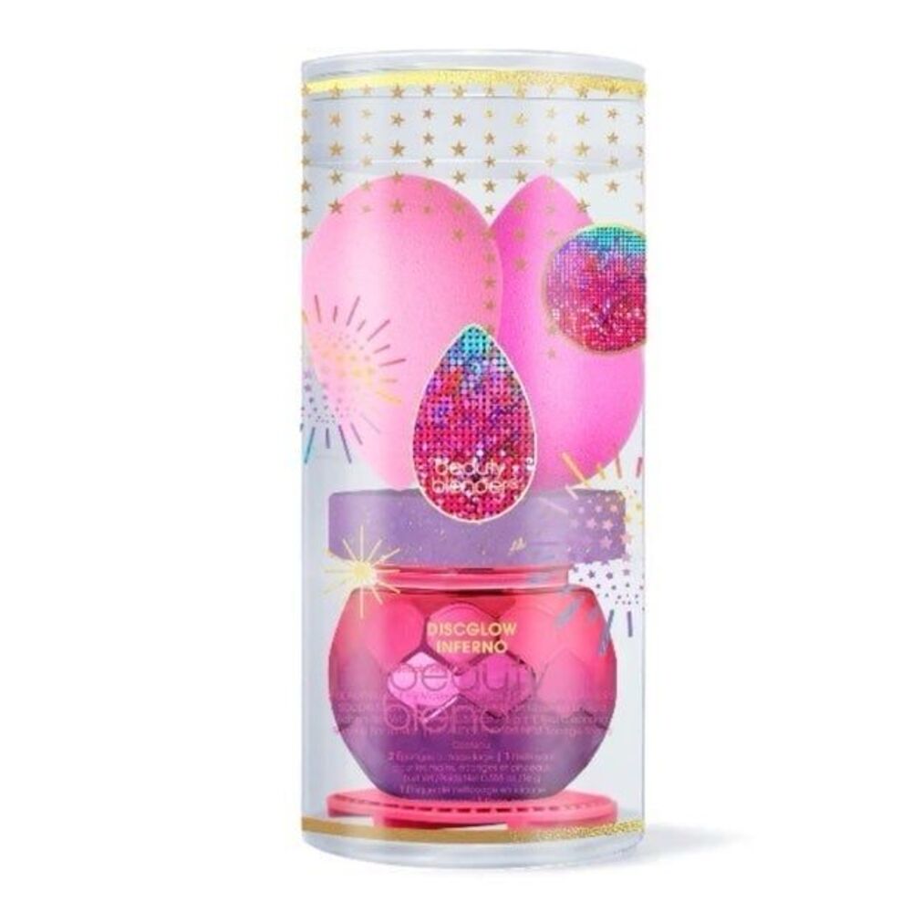 Beautyblender discglow inferno set makeup sponge blender cleanser scrub mat NWT